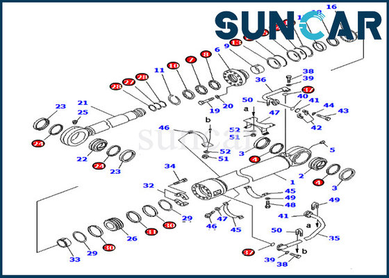 কেনা 707-99-78680 7079978680 খননকারী PC750SE-7 PC800SE-7 Komatsu এর জন্য বালতি সিলিন্ডার সিল কিট online manufacture