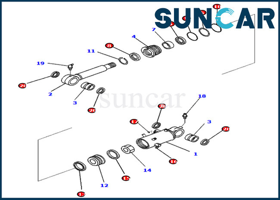 কেনা সার্ভিস কিট 721-98-00700 7219800700 PC78US-10 Komatsu ভিতরের অংশের জন্য ব্লেড সিলিন্ডার অয়েল সিল কিট online manufacture