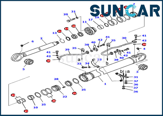 কেনা PC800-8E0 PC850-8E0 Komatsu 707-99-76360 7079976360 বুম সিলিন্ডার সার্ভিস কিট এক্সকাভেটর সিল কিট online manufacture