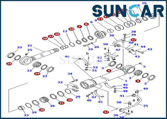 কেনা PC800SE-8 PC800-8K 707-99-78780 7079978780 বালতি সীল মেরামতের কিট কোমাটসু হাইড্রোলিক সিলিন্ডার online manufacture