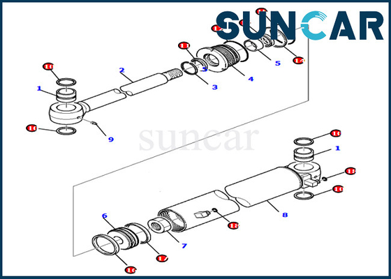 কেনা 707-98-35320 7079835320 মডেল PC80MR-3 PC80MR-5 Komatsu ভিতরের অংশগুলির জন্য বুম সুইং সিলিন্ডার পরিষেবা কিট online manufacture