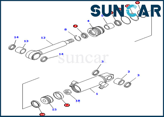 কেনা PC01-1 PC03-2 Komatsu 707-99-02010 ব্লেড সিলিন্ডার সার্ভিস কিট 7079902010 এক্সক্যাভেটর মেরামত কিট online manufacture
