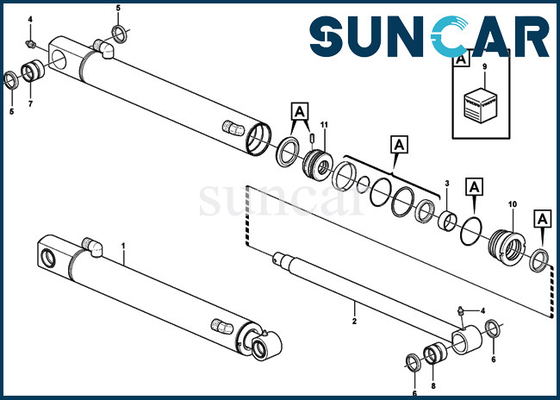 কেনা খননকারী তেল সিল কিট VOE15078210 VOE 15078210 SUNCARVO.L.VO EC27C এর জন্য বালতি মেরামতের কিট হাইড্রোলিক সিলিন্ডার online manufacture