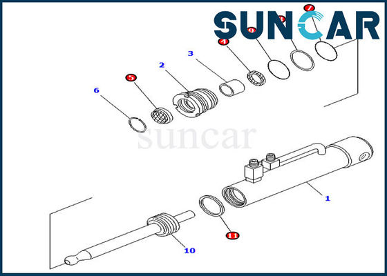 কেনা D275A-5 D275A-2 কোমাটসু সিলিন্ডার সিল কিটস 707-98-11020 online manufacture