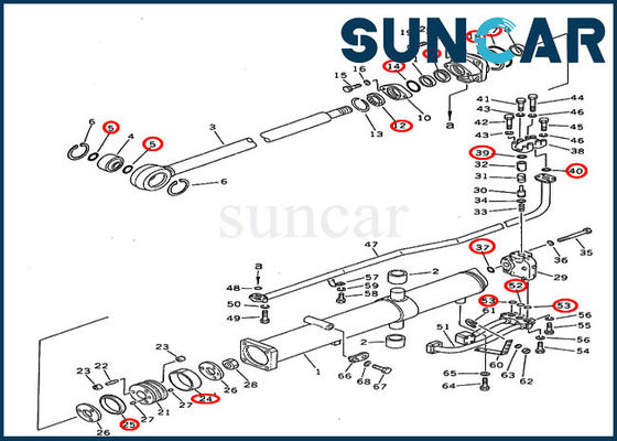 কেনা D355A-3-5 কোমাটসু সিল 195-63-05120 ক্রলার ডজার লিফ্ট সিলিন্ডার সিল মেরামত কিট online manufacture