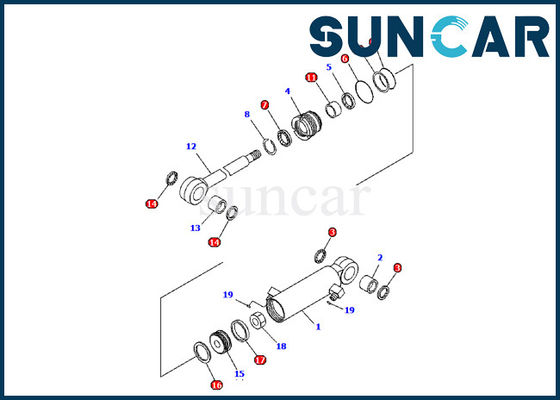 কেনা 707-98-03480 কোমাটসু PC09-1 খননকারী অভ্যন্তরীণ যন্ত্রাংশ মেরামত কিট ব্লেড হাইড্রোলিক সিলিন্ডার সিল কিট online manufacture