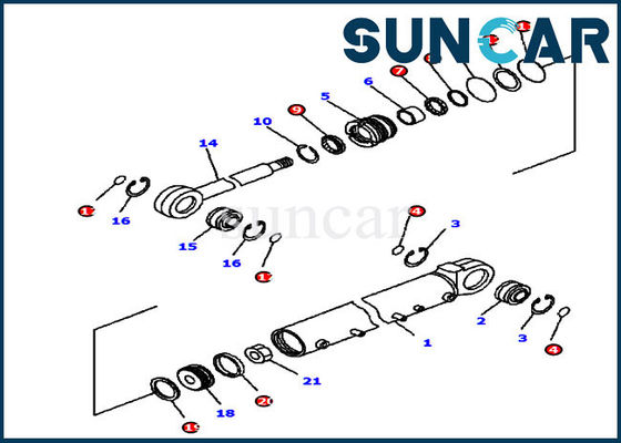কেনা বুলডোজার 707-99-42530 কোমাটসু সার্ভিস কিট ব্লেড অ্যাঙ্গেল হাইড্রোলিক সিলিন্ডার সিলিং কিট online manufacture