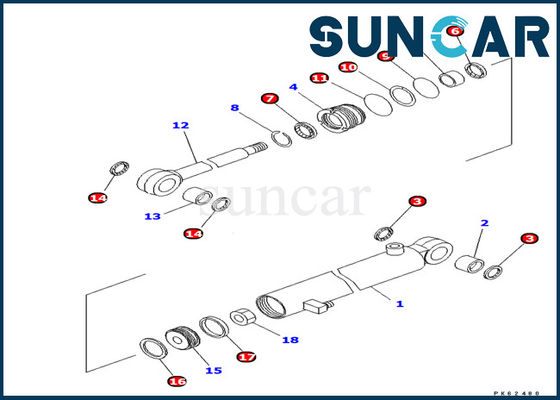 কেনা 707-98-03460 খননকারী সিল কিটস কোমাটসু PC03-2 আর্ম সিলিন্ডার ইনার অয়েল সিল সার্ভিস কিট online manufacture