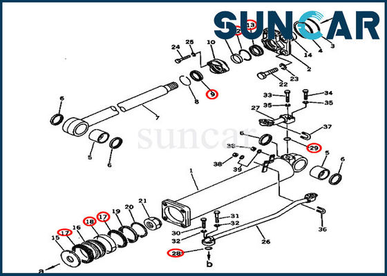 কেনা জলবাহী সিল 135-63-05060 লিফট সিল কিট সিলিন্ডার রিপ্লেসমেন্ট কিট D57S-1B D57S-1 কোমাটসুর জন্য online manufacture