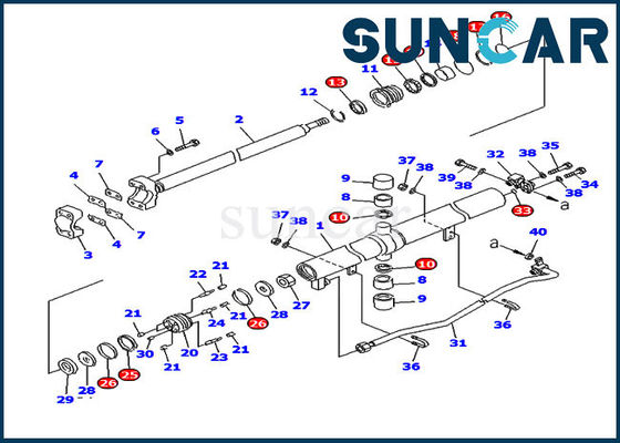 কেনা D85ESS-2 লিফ্ট সিলিন্ডার 707-99-25890 কোমাটসু পরিষেবা কিট বুলডোজার সিলিন্ডার সিল কিট online manufacture