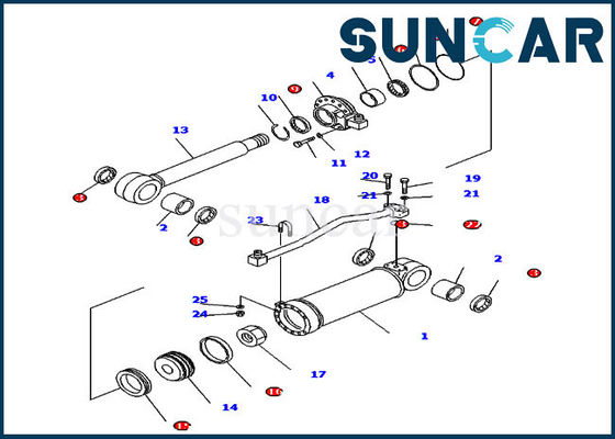 কেনা D85ESS-2 D85ESS-2A হাইড্রোলিক কোমাতসু সিল 707-99-52180 রিপার সিলিন্ডার সিল মেরামত কিট online manufacture