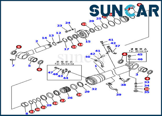 কেনা 707-99-46420 Komatsu PC160LC-7-E0 আর্ম সিলিন্ডার সিল কিট জলবাহী যন্ত্রাংশ খননকারীর পরিষেবা কিট online manufacture