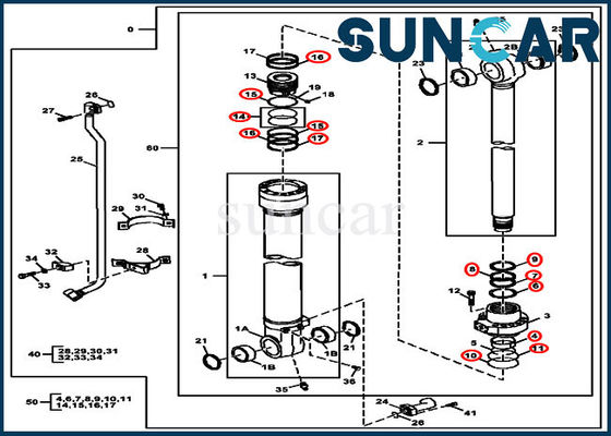 কেনা জন ডিয়ার AH225137 বালতি মেরামত সীল কিট 2154D 225DLC খননকারী হাইড্রোলিক সার্ভিস কিট online manufacture