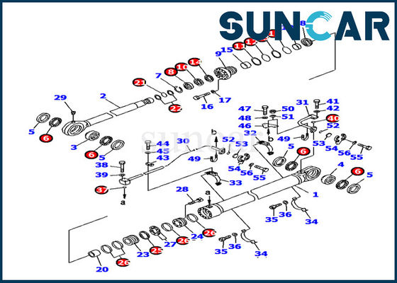 কেনা 707-99-77330 সিলিন্ডার সীল মেরামত কিট PC1600-1 কোমাৎসু খননকারী বালতি সিলিন্ডার সিলিং কিট online manufacture