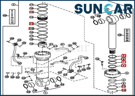 কেনা ISO9001 হাইড্রোলিক সীল 4662878 পজিশনিং সিলিন্ডার সিলিং কিট খননকারী জন ডিয়ার কিটস online manufacture