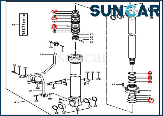 কেনা 4662895 বুম সীল মেরামত কিট সিলিন্ডার উপাদান 120C 120D জন ডিয়ার প্রতিস্থাপন যন্ত্রাংশের জন্য online manufacture