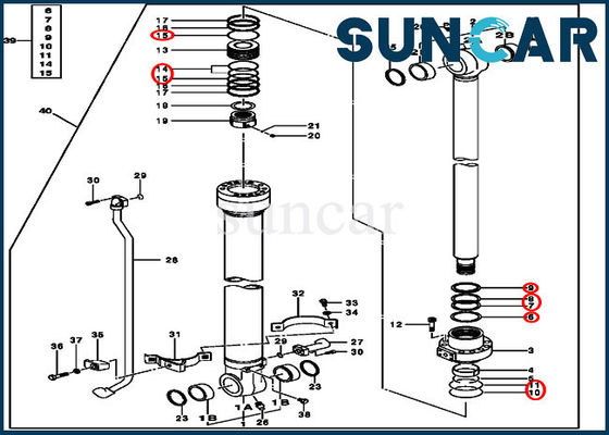 কেনা 4S00849 হাইড্রোলিক বালতি সিলিন্ডার সার্ভিস কিট জন ডিয়ার 70.00x100.00 সিলিন্ডার ফিট করে online manufacture