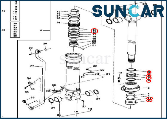 কেনা 4627361 খননকারী বালতি সিলিন্ডার সিলিং কিট 2554 230CLC জন ডিয়ার তেল সীল কিট online manufacture