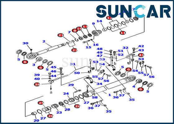কেনা Komatsu PC1800-6 বালতি সিলিন্ডার সীল কিট 707-99-77180 খননকারী পরিষেবা কিট অভ্যন্তরীণ মেরামত কিট online manufacture