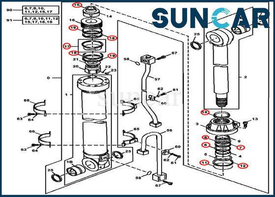 কেনা হাইড্রোলিক তেল সীল কিট 4S00956 আর্ম সিলিন্ডার মেরামত কিট জন ডিয়ার 450LC 200LC 450CLC এর জন্য online manufacture