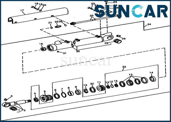 কেনা RE21400 বালতি সিলিন্ডার মেরামত সিলিং কিট Deere 690B 690C খননকারী তেল সীল কিট online manufacture