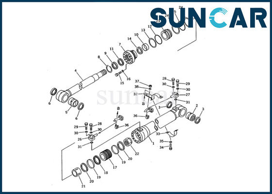 কেনা 707-99-47600 বুম সিলিন্ডার সীল কিট কোমাৎসু PC200-5 খননকারী অভ্যন্তরীণ অংশ সিলিং পরিষেবা কিট online manufacture