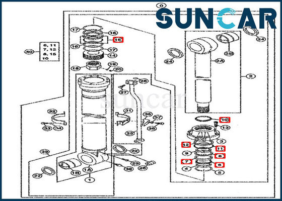 কেনা 4405053 হাইড্রোলিক সিলিন্ডার সীল কিট 750 800C 850DLC জন ডিয়ার অয়েল সিলিং কিট online manufacture