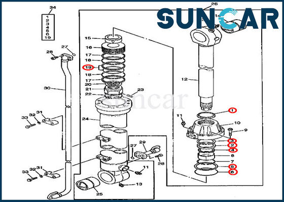 কেনা AT192097 John Deere Bucket Cylinder Replacement Seal Kit Excavator Repair Kits online manufacture