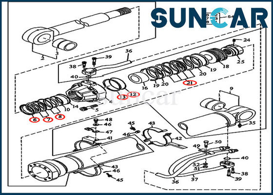 কেনা 790D John Deere AT192098 Boom Bucket Oil Seal Kits Hydraulic Cylinder Sealing Kit online manufacture