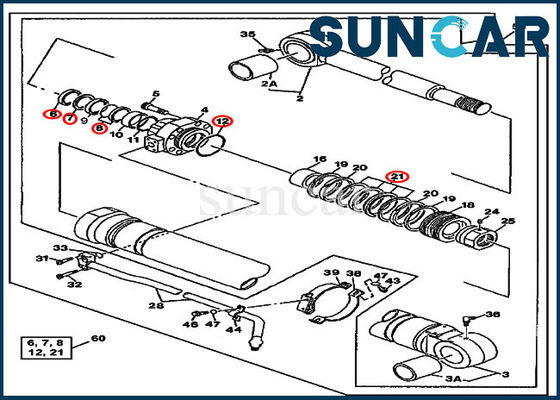 কেনা AT196468 Bucket Cylinder Repair Seal Kit 790ELC John Deere Mechanical Sealing Kit online manufacture