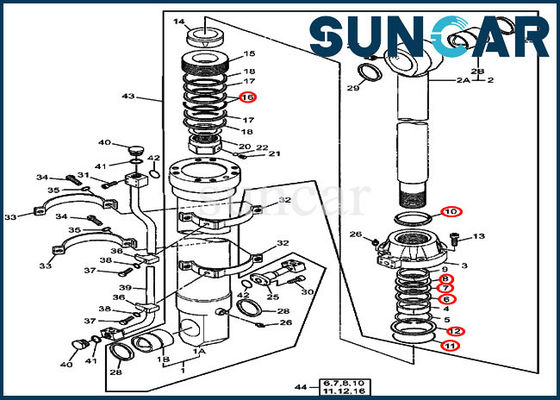 কেনা Deere Bucket Seal Kit 4660142 Hydraulic Cylinder Oil Seal Kits For Excavator 800C online manufacture