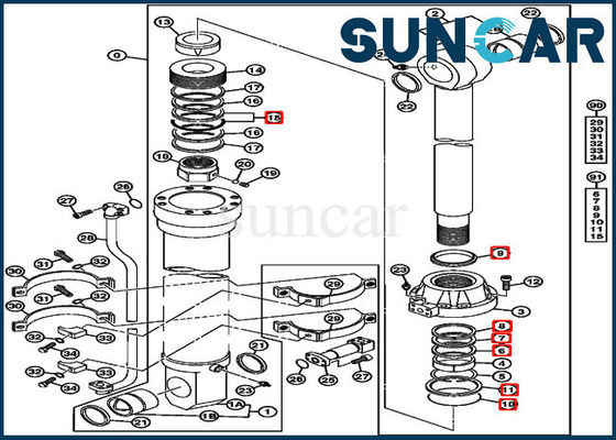 কেনা 4653863 Bucket Replacement Service Kit Cylinder Seal Kit Fits 850DLC 870GLC Deere online manufacture