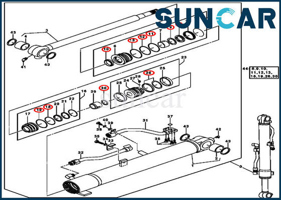 কেনা 0844807 বুম সিলিন্ডার মেরামত সিলিং কিট জন ডিয়ার প্রতিস্থাপন খনন যন্ত্রাংশ online manufacture