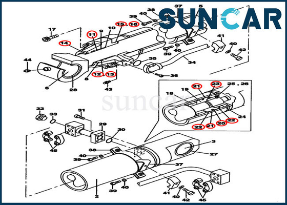 কেনা LZ007720 কেস মেরামত সিল কিট মডেল CX800B বালতি সিলিন্ডার পুনর্নির্মাণ কিট online manufacture