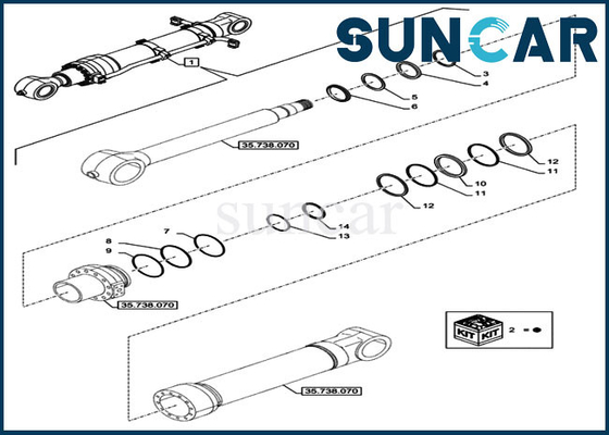 কেনা LZ014900 বালতি সিলিন্ডার মেরামত সীল কিট CX750DRTC খননকারী কেস তেল সীল কিট online manufacture