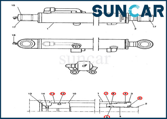 কেনা হাইড্রোলিক অয়েল সিল কিট PE01V00002R100 আর্ম সিলিন্ডার সিল মেরামত কিট CX14 CASE মডেলের সাথে ফিট করে online manufacture