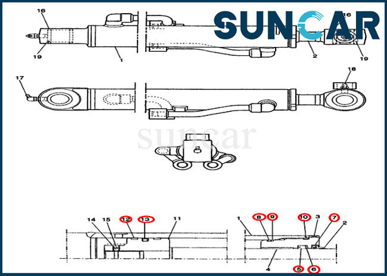 কেনা PE01V00003R100 খননকারী CX14 কেস মেশিনের জন্য বালতি সিলিন্ডার মেরামত সিল কিট online manufacture