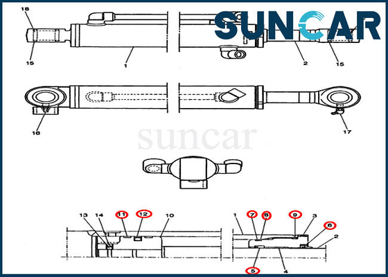 কেনা CX14 কেস PE01V00004R100 ডোজার ব্লেড সিলিন্ডার মেরামত কিট হাইড্রোলিক সার্ভিস কিট online manufacture