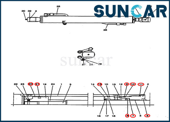 কেনা CX25 হাইড্রোলিক অয়েল সিল কিট PV01V00037R300 আর্ম সিলিন্ডার সিলিং কিট কেস মেরামত কিট online manufacture