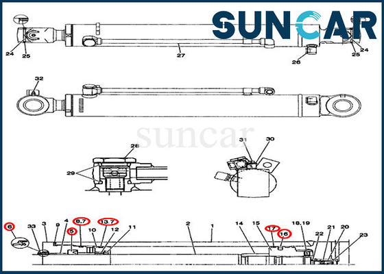 কেনা CX36B CX31B কেস PX01V00045R300 সুইং সিল মেরামত কিট বুম সিলিন্ডার প্রতিস্থাপন কিট online manufacture