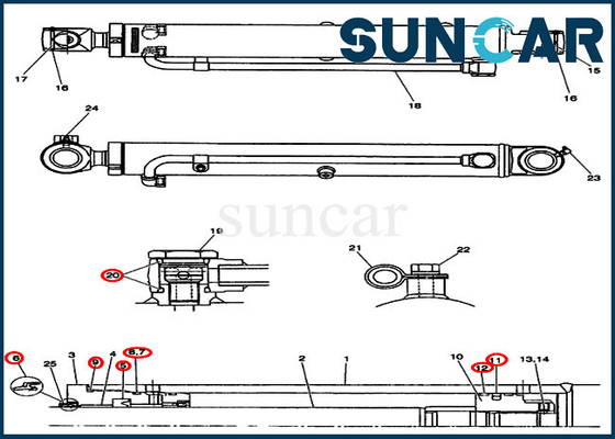 কেনা বালতি সিল কিট PW01V00046R300 OEM কেস CX36 CX31 হাইড্রোলিক সিলিন্ডার সিলিং কিট online manufacture