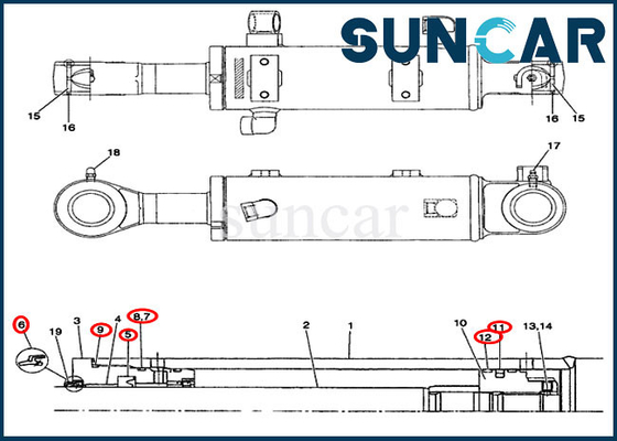 কেনা PW01V00048R300 আর্ম/ ডোজার ব্লেড সিলিন্ডার সিল কিট ফিট CX31 CX36 কেস ইকুইপমেন্ট মডেল online manufacture