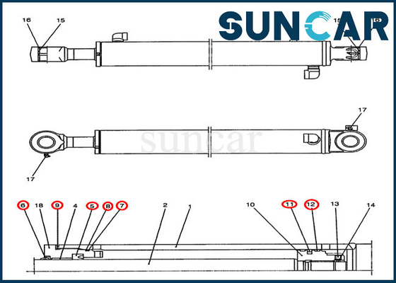 কেনা খননকারী PY01V00034R300 আর্ম সিলিন্ডার সিল কিট মডেল CX47 কেস প্রতিস্থাপন কিট online manufacture