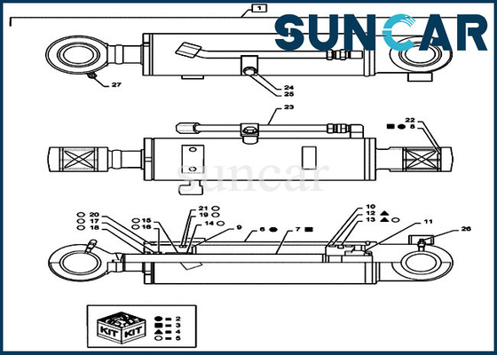 কেনা মিনি ক্রলার এক্সকাভেটর PS01V00005R300 ডোজার সিলিন্ডার পিস্টন সিল কিট CX55B কেস সিল মেরামত কিট online manufacture