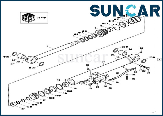 কেনা XKCC01384 ডিপার মেরামত CYL সীল কিট XKCC-01384 কেস পার্টস CX37C সেফটি ভালভ অয়েল সিল কিট online manufacture