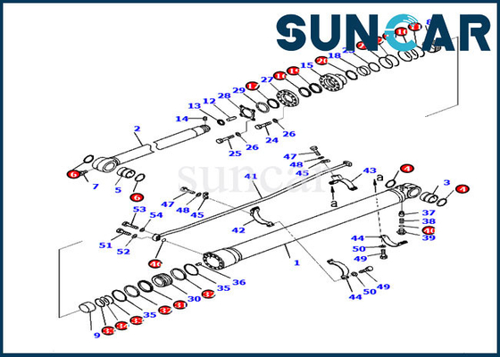 কেনা 707-99-57150 আর্ম সিলিন্ডার সার্ভিস কিট PC220-8M0 প্রতিস্থাপন কোমাটসু এক্সক্যাভেটর সিলিং কিট online manufacture
