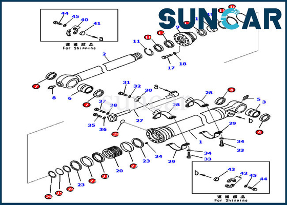 কেনা 721-98-00710 KOMATSU PC210-11 PC228USLC-11 হাইড্রোলিক পরিষেবা অংশগুলির জন্য সীল কিট বালতি সিলিন্ডার online manufacture