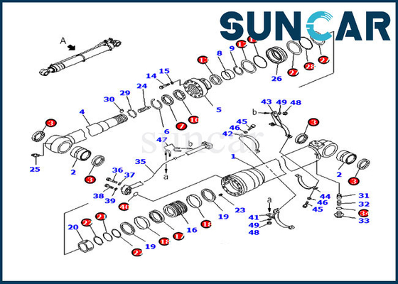 কেনা কোমাটসু এক্সক্যাভেটর PC200-8 PC210LC-8K হাইড্রোলিক সিলিন্ডারের জন্য আর্ম সিল কিট পরিষেবা কিট 707-99-50500 online manufacture