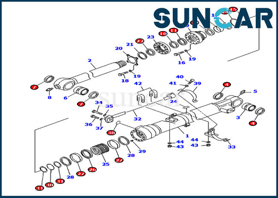 কেনা 707-99-38750 7079938750 বালতি মেরামত সিল কিট PC200-8 Komatsu খননকারী সিলিন্ডার সিলিং কিট online manufacture