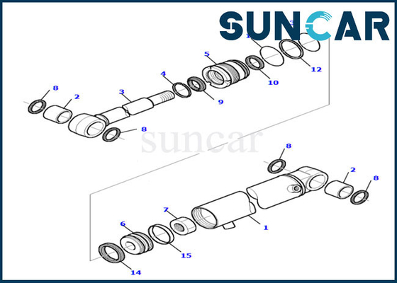 কেনা Komatsu PC20R-8 878000517 বুম সুইং সিলিন্ডার সিল মেরামত কিট এক্সকাভেটর সার্ভিস কিট online manufacture